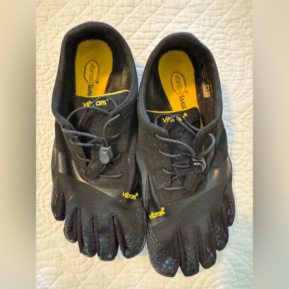 Vibram FiveFingers Black with Yellow Accents Toe Shoes